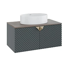 Тумба с раковиной Runo Андорра 85 графит/дуб коньячный (раковина Ovale 50*36) Тумба с раковиной Runo Андорра 85 графит/дуб коньячный (раковина Ovale 50*36)