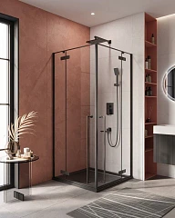 Душевой уголок Cezares Liner A-2-90-C-NERO 90*90*195 профиль черный матовый без поддона Душевой уголок Cezares Liner A-2-90-C-NERO 90*90*195 профиль черный матовый без поддона