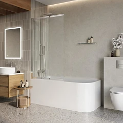 Душевая шторка на ванну BelBagno LUCE-VF-11-100/145-C-Cr 100*145 Душевая шторка на ванну BelBagno LUCE-VF-11-100/145-C-Cr 100*145