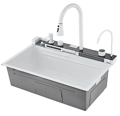 Кухонная мойка Savol S-SC001W 75*46 многофункциональная белая матовая Кухонная мойка Savol S-SC001W 75*46 многофункциональная белая матовая