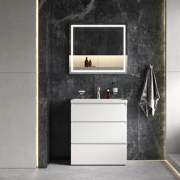 Комплект мебели AM.PM Gem S 75 белый глянец со смесителем и аксессуарами