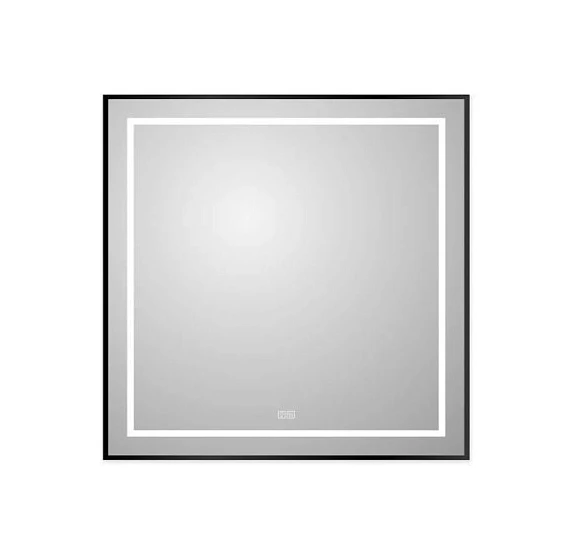 Зеркало BelBagno Kraft SPC-KRAFT-800-800-LED-TCH-WARM-NERO 80*80 черное с Led-подсветкой и функцией антизапотевания