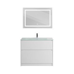 Комплект мебели BelBagno Kraft 100 напольный Bianco Opaco (раковина BB1010/465-LV-VTR-BL)