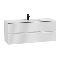 Тумба с раковиной Cezares DUET-N 120 Bianco Opaco с двумя ящиками (раковина CZR-8095-120) Тумба с раковиной Cezares DUET-N 120 Bianco Opaco с двумя ящиками (раковина CZR-8095-120)