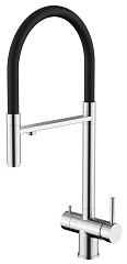 Смеситель Knotlor Infinity SS-16 для кухни с функцией подключения фильтра матовая сатин/черный