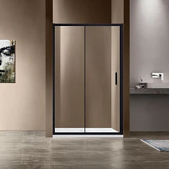 Душевая дверь в нишу Vincea Garda 145*190 L/R профиль черный матовый без поддона Душевая дверь в нишу Vincea Garda 145*190 L/R профиль черный матовый без поддона