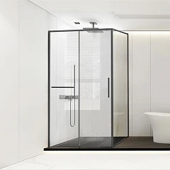 Душевой уголок Vincea Slim Soft 110*80*200 с доводчиком профиль вороненая сталь L/R без поддона Душевой уголок Vincea Slim Soft 110*80*200 с доводчиком профиль вороненая сталь L/R без поддона