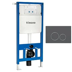 Система инсталляции для унитазов Vincea VIS-601 + кнопка вороненая сталь Система инсталляции для унитазов Vincea VIS-601 + кнопка вороненая сталь