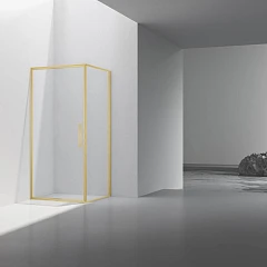 Душевой уголок Vincea Slim 8mm 100*90*195 профиль брашированное золото L/R без поддона Душевой уголок Vincea Slim 8mm 100*90*195 профиль брашированное золото L/R без поддона