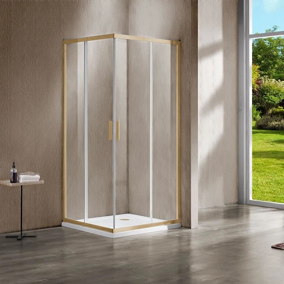 Душевой уголок Vincea Garda VSS 120*90*190 профиль брашированное золото без поддона