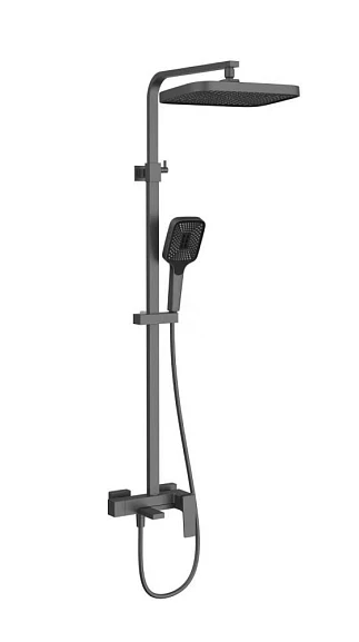 Душевая стойка Vincea Cube VSFS-4C12GM с изливом вороненая сталь