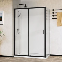 Душевой уголок Vincea City 120*90*195 профиль черный матовый без поддона Душевой уголок Vincea City 120*90*195 профиль черный матовый без поддона