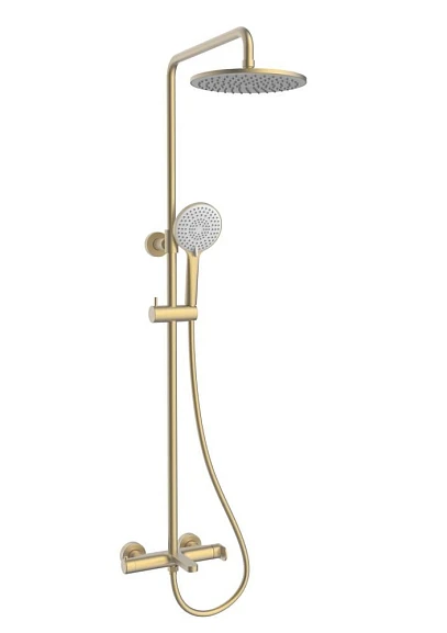 Душевая стойка Vincea Rondo VSFS-1R1BG с изливом брашированное золото