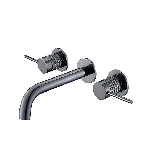 Смеситель Vincea Groove VBFW-4G1GM для раковины скрытый монтаж вороненая сталь