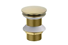 Донный клапан Aquatek AQ6003BG Push-open без перелива, матовое золото