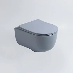 Подвесной унитаз Vincea Evo VT1-34SMO 37*49 безободковый океан матовый с крышкой-сиденьем микролифт Slim