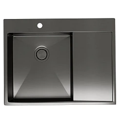 Кухонная мойка Санприз Averno SZ2365BL 65*50 с крылом оружейная сталь Кухонная мойка Санприз Averno SZ2365BL 65*50 с крылом оружейная сталь