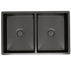 Кухонная мойка Санприз Delio SZ2170BL 70*44 двойная оружейная сталь Кухонная мойка Санприз Delio SZ2170BL 70*44 двойная оружейная сталь