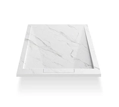Душевой поддон Esbano Luxe ESP-LM128CB 120*80*2,5 мрамор белый
