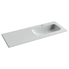 Встраиваемая раковина Ceramicanova Grace 121*45,7 R с отверстием под смеситель белый глянец