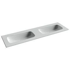 Встраиваемая раковина Ceramicanova Grace 161*45,7 с двумя чашами без отверстий под смеситель белый глянец