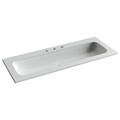 Встраиваемая раковина Ceramicanova Grace 121*45,7 с тремя отверстиями под смеситель белый глянец