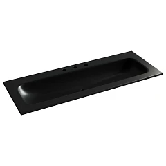 Встраиваемая раковина Ceramicanova Grace 121*45,7 с тремя отверстиями под смеситель черная матовая