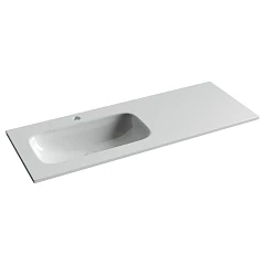 Встраиваемая раковина Ceramicanova Grace 121*45,7 L с отверстием под смеситель белый глянец