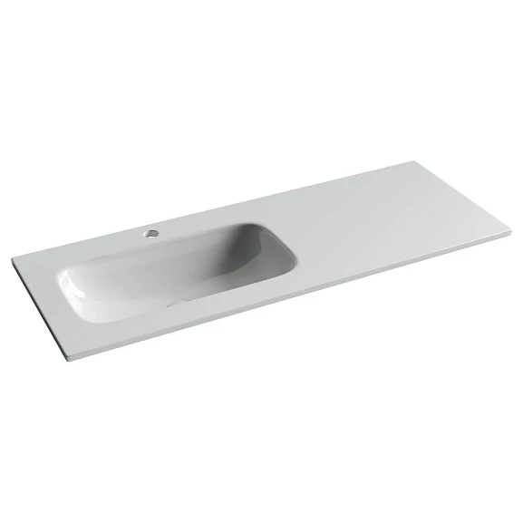 Встраиваемая раковина Ceramicanova Grace 121*45,7 L с отверстием под смеситель белый глянец