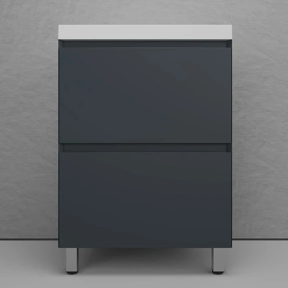 Тумба под раковину Style Line Манхэттен 60 напольная графит
