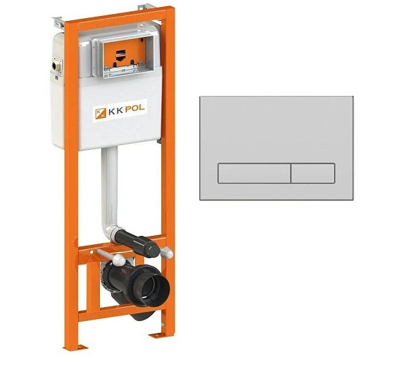 Инсталляция для унитаза KKPol Economic ZSP/M400/0/K с кнопкой сатин