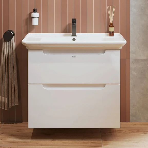 Тумба под раковину Alavann Berta 85 белый глянец