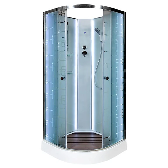 Душевая кабина AvaCan EM1510N 100х100х210 с LED-подсветкой без крыши