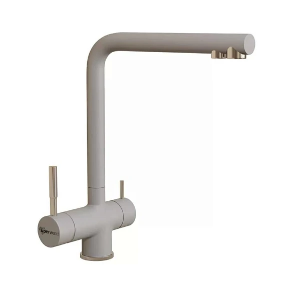 Смеситель Uperwood UPD-005-03 для кухни с функцией подключения фильтра серый/сатин