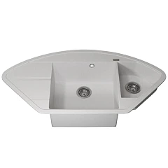 Кухонная мойка Uperwood Quartz UPD-06 100х51 белая матовая Кухонная мойка Uperwood Quartz UPD-06 100х51 белая матовая