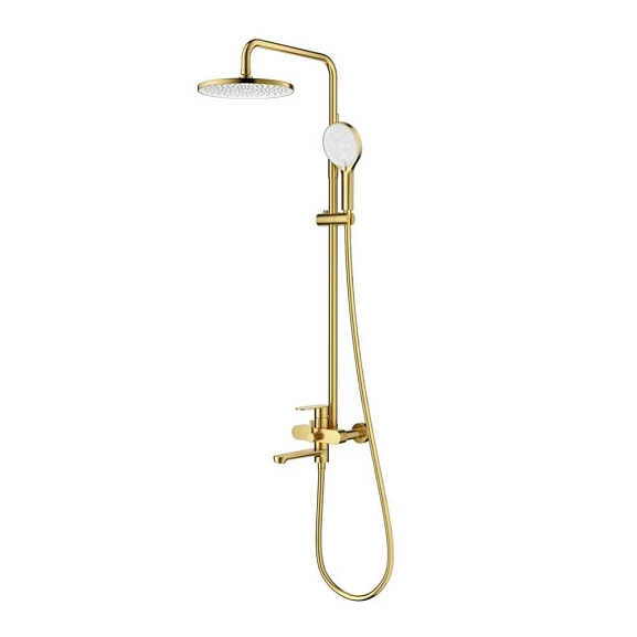 Душевая стойка Splenka S222.24.03 с изливом золотой сатин