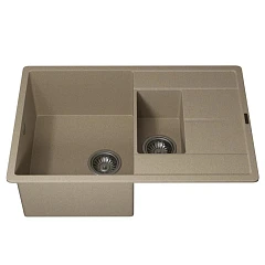 Кухонная мойка Uperwood Quartz UPD-05 78х51 бежевая матовая Кухонная мойка Uperwood Quartz UPD-05 78х51 бежевая матовая