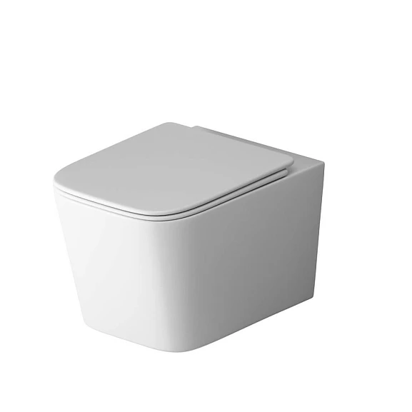 Подвесной унитаз Grossman Tornado GR-4404MSQ 34*48,5 белый матовый безободковый смыв торнадо с крышкой-сиденьем микролифт Slim