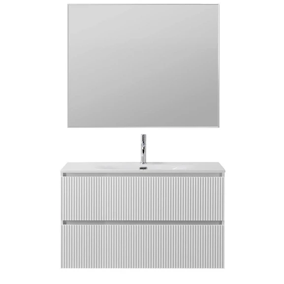 Комплект мебели BelBagno Uno 100 Bianco Opaco с двумя ящиками