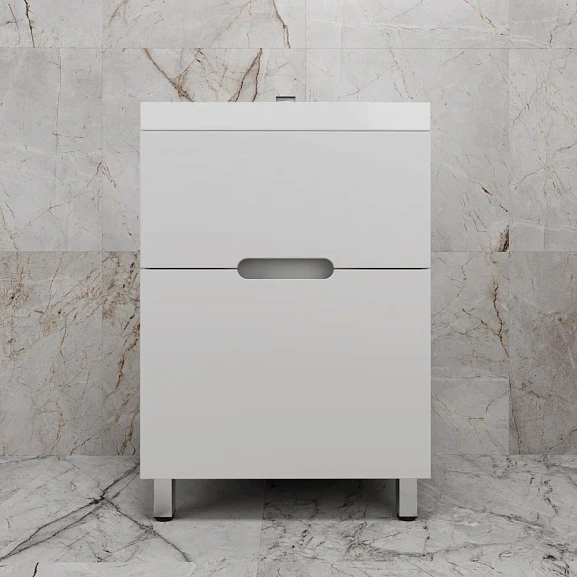 Тумба под раковину Style Line Матис 60 напольная белая матовая