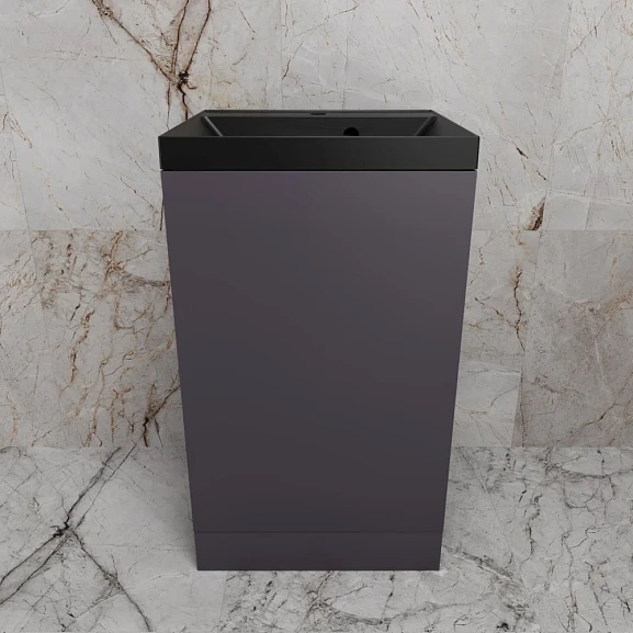 Тумба с раковиной Style Line Моно 50 L/R графит нубук (раковина Asti 50*45 антрацит)