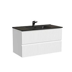 Тумба с раковиной Sancos Snob R 90 Bianco (раковина Element CN7002MB черная матовая) Тумба с раковиной Sancos Snob R 90 Bianco (раковина Element CN7002MB черная матовая)