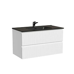 Тумба с раковиной Sancos Snob T 90 Bianco (раковина Element CN7002MB черная матовая) Тумба с раковиной Sancos Snob T 90 Bianco (раковина Element CN7002MB черная матовая)