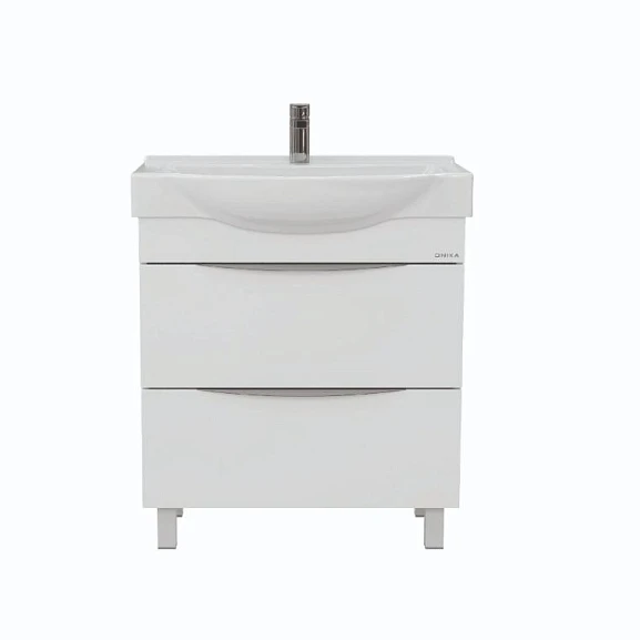 Тумба с раковиной Onika Навиа 80 напольная белый глянец
