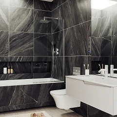 Душевая шторка на ванну MaybahGlass MGV-63-5у 70*140 профиль матовый хром стекло прозрачное