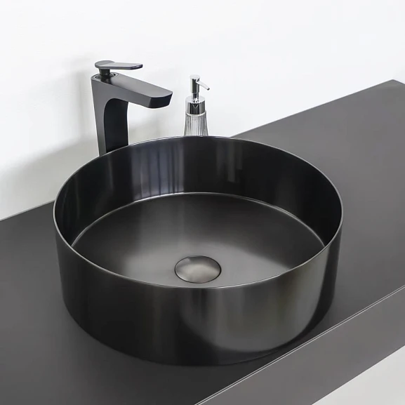 Накладная раковина Comforty нержавеющая сталь 40*40 оружейная сталь