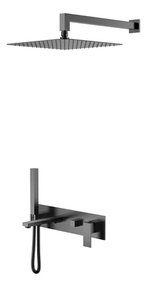 Душевой комплект Boheme Qubic 474-GM графит