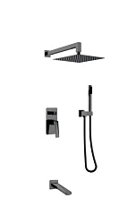 Душевой комплект Boheme Venturo 374-SGM-2 с изливом графит