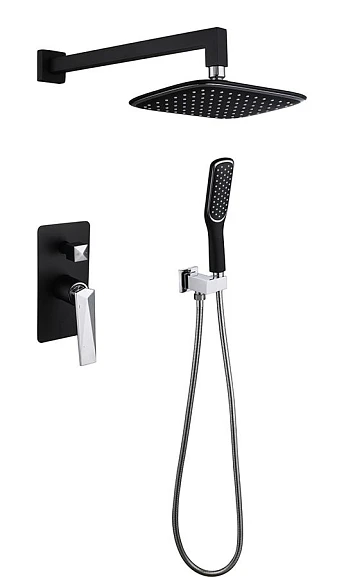 Душевой комплект Boheme Venturo 374-B черный матовый/хром