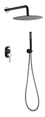 Душевой комплект Boheme Uno 464-BCR черный матовый/хром